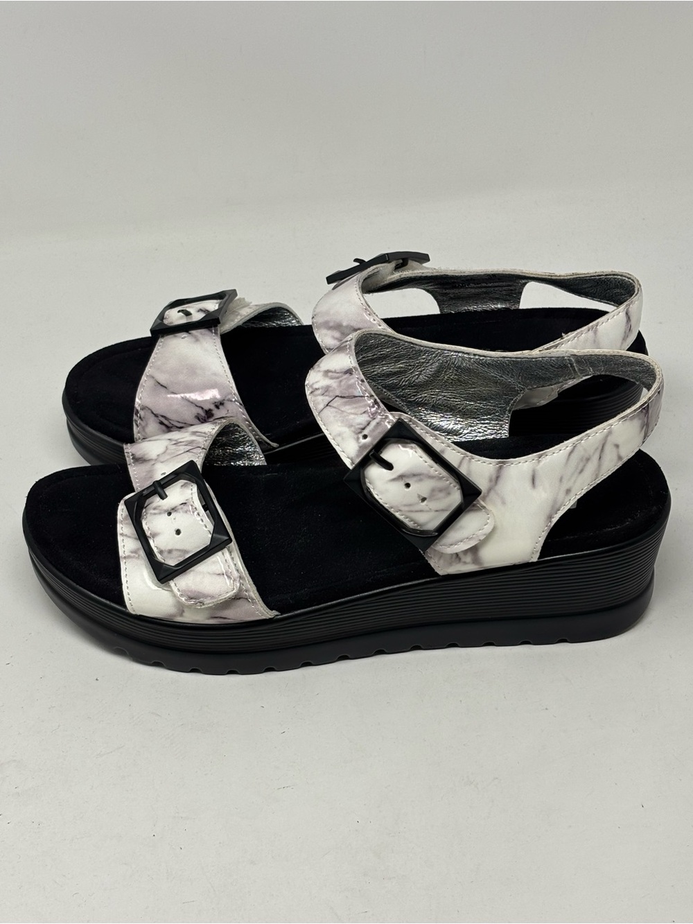 Alegria Morgyn pretty things chunky sandals marbleized platform size 38 (8-8.5) - Picture 2 of 10